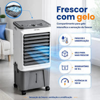 Climatizador de Ar Ventisol CLIN16-02 16 Litros 220V Branco/Cinza – 5 em 1 com Reservatório para Gelo