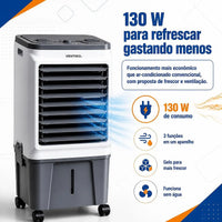Climatizador de Ar Ventisol CLIN16-02 16 Litros 220V Branco/Cinza – 5 em 1 com Reservatório para Gelo