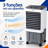 Climatizador de Ar Ventisol CLIN16-02 16 Litros 220V Branco/Cinza – 5 em 1 com Reservatório para Gelo