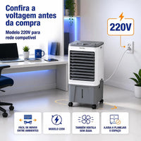Climatizador de Ar Ventisol CLIN16-02 16 Litros 220V Branco/Cinza – 5 em 1 com Reservatório para Gelo