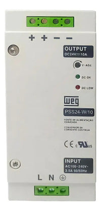 Fonte Chaveada WEG PSS24-W/10 24Vcc 10A 240W para Trilho DIN – Entrada Universal 85-264Vca