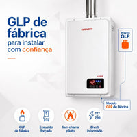 Aquecedor A Gás Lorenzetti 3700de Glp 37 Litros Cor Branco Branco 127/220v Glp