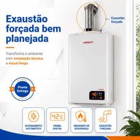 Aquecedor A Gás Lorenzetti 3700de Glp 37 Litros Cor Branco Branco 127/220v Glp