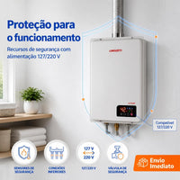 Aquecedor A Gás Lorenzetti 3700de Glp 37 Litros Cor Branco Branco 127/220v Glp