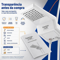 Chuveiro Eletrônico Enerbras E-GRIFF Branco 220V 7800W com Controle Eletrônico de Temperatura