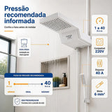 Chuveiro Eletrônico Enerbras E-GRIFF Branco 220V 7800W com Controle Eletrônico de Temperatura