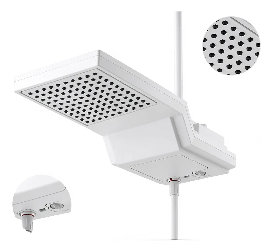 Chuveiro Eletrônico Enerbras E-GRIFF Branco 220V 7800W com Controle Eletrônico de Temperatura