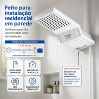 Chuveiro Eletrônico Enerbras E-GRIFF Branco 220V 7800W com Controle Eletrônico de Temperatura