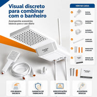 Chuveiro Eletrônico Enerbras E-GRIFF Branco 220V 7800W com Controle Eletrônico de Temperatura