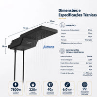 Chuveiro Ducha Eletrônica Enerbras E-griff Preto 7800w Potência 7.8 Kw 220v