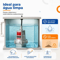 Bomba Submersa Lorenzetti BSL-900 254V 430W 2300 L/h Cinza
