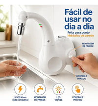 Torneira Eletrônica Zagonel Lumen Branca 220V 5500W para Cozinha com Bica Móvel
