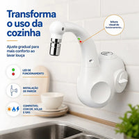 Torneira Eletrônica Zagonel Lumen Branca 220V 5500W para Cozinha com Bica Móvel