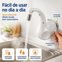 Torneira Eletrônica Zagonel Lumen Branca 220V 5500W para Cozinha com Bica Móvel