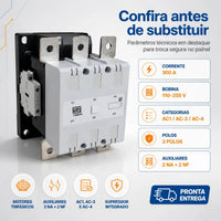 Contator WEG CWM300-22-30E65 300A 110-255V 3 Polos 2NA+2NF Industrial