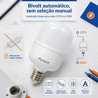 Lâmpada LED Bulbo HP Avant 50W 6500K E27 Bivolt Branco Frio