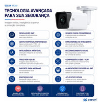 KIT CÂMERA IP WEG WCAM 5MP COM ANÁLISE INTELIGENTE + CARTÃO MICROSD 64GB CLASS 10 – BRANCO