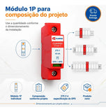 Protetor Contra Surtos DPS CLAMPER Front V 275V 45kA Classe II Monopolar para Trilho DIN