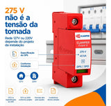 Protetor Contra Surtos DPS CLAMPER Front V 275V 45kA Classe II Monopolar para Trilho DIN