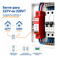 Protetor Contra Surtos DPS CLAMPER Front V 275V 45kA Classe II Monopolar para Trilho DIN
