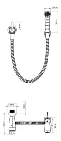 Ducha Higiênica Lorenzetti Bric 1984 F31 Preto com Cromado Brilhante Flexível 1,20 m – Registro 1/4 de Volta