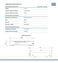 Gravador de Vídeo WEG DVR 4 Canais Full HD DV-M04F-131 Bivolt 12V – Híbrido Analógico + IP | Ref. 16994461
