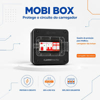 Quadro de Proteção CLAMPER Mobi Box 220V 8kW 40A Preto para Wallbox com DPS + IDR Tipo A + Disjuntor