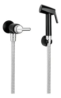 Ducha Higiênica Lorenzetti Bric 1984 F31 Preto com Cromado Brilhante Flexível 1,20 m – Registro 1/4 de Volta