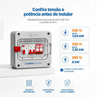 Quadro de Proteção CLAMPER Mobi Box 220V 8kW 40A C/CP Cinza