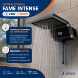 Chuveiro Ducha Eletrônica Fame Intense Preto 220V 7.800W – Controle Eletrônico de Temperatura