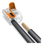 Conector Emenda Wago 2 Vias 4mm - Laranja-claro