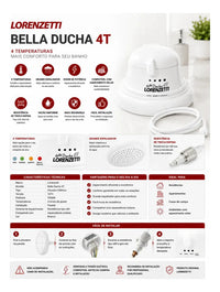 Chuveiro Lorenzetti Bella Ducha 4T Branco 5500W 127V – 4 Temperaturas