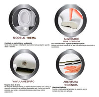 Assento Sanitário Almofadado Lorenzetti 480330 Branco – Compatível com Bacias Square e Loren Luna em Polipropileno