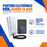 Porteiro Eletrônico Hdl Áudio Class Interfone Bivolt Branco 127/220v