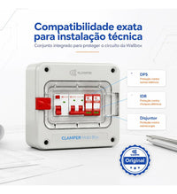 Quadro de Proteção CLAMPER Mobi Box 220V 8kW 40A C/CP Cinza