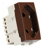 Módulo Tomada 2P+T 10A 250V Linha Sleek Marrom Margirius