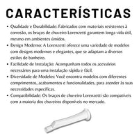 Braço Cano Para Chuveiro Lorenzetti 30cm Branco Original 1/2