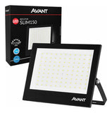 Refletor LED Avant Slim 150W 6500K Bivolt IP66 Preto 11.250lm Branco Frio