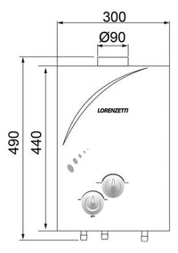 Aquecedor a Gás Lorenzetti LZ 750 BP 7,5L GLP