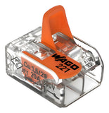 Conector Emenda Wago 2 Vias 4mm - Laranja-claro