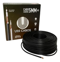 Cabo Coaxial CFTV Condutti 5mm Dupla Blindagem 150m Preto para Área Externa