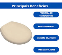 ASSENTO SANITÁRIO LORENZETTI DURATTI OVAL UNIVERSAL BEGE – POLIPROPILENO