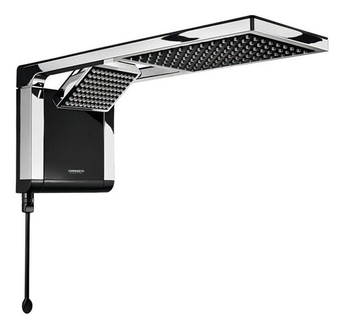 CHUVEIRO LORENZETTI ACQUA DUO ULTRA PRETO/CROMADO 220V 7800W | ELETRÔNICO, 2 TIPOS DE JATO E PRESS PLUS