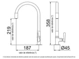 Torneira de Cozinha  Loren Flex G27 1177 - Cinza Brilhante - Lorenzetti