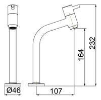 Torneira para Banheiro Lorenzetti Swan 1192 C42 Cromada de Mesa – Bica Baixa 1/4 de Volta