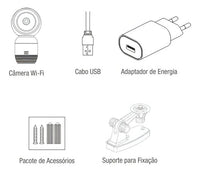 Câmera Wi-Fi WEG Home PTZ 360° Full HD 2MP Branca – Áudio Bidirecional | Visão Noturna | Detecção de Movimento