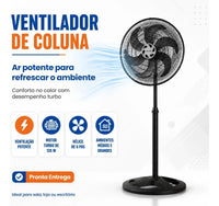 Ventilador De Coluna Turbo 6 Pás 50cm Preto Ventisol 50 Cm 60 Hz Preto 220v Plástico 6