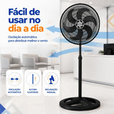 Ventilador De Coluna Turbo 6 Pás 50cm Preto Ventisol 50 Cm 60 Hz Preto 220v Plástico 6