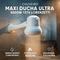 Chuveiro Lorenzetti Maxi Ducha Ultra Branco 127V 5500W 5,5 kW