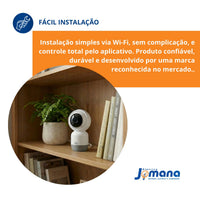 Câmera Wi-Fi WEG Home PTZ 360° Full HD 2MP Branca – Áudio Bidirecional | Visão Noturna | Detecção de Movimento